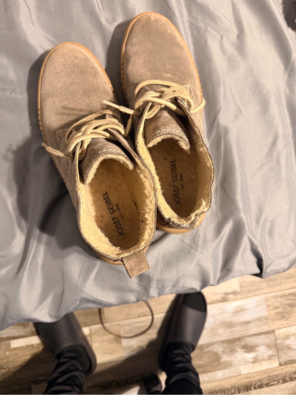 Josef Seibel Beige/Tan Lace-Up Women's Boots